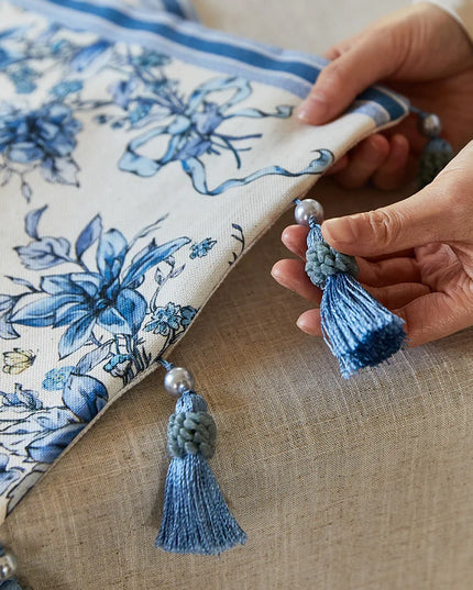 Blue Flower Table Runner