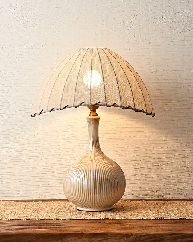 Wabi-Sabi Ceramic Table Lamp & Fabric Shade