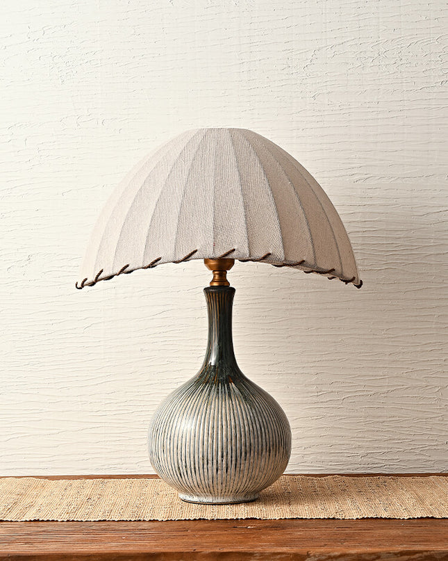 Wabi-Sabi Ceramic Table Lamp & Fabric Shade