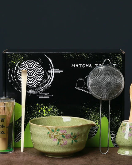 Hand painted Sakura Japanese Matcha Tea Set