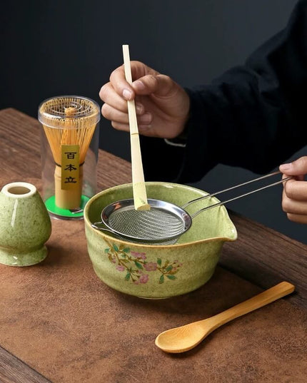 Hand painted Sakura Japanese Matcha Tea Set