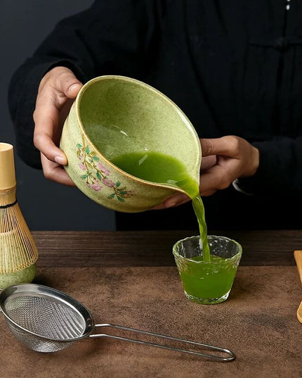 Hand painted Sakura Japanese Matcha Tea Set