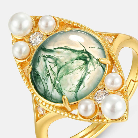 The Mystique of Men's Moss Agate Rings: Nature's Artistry in 14K Solid Gold