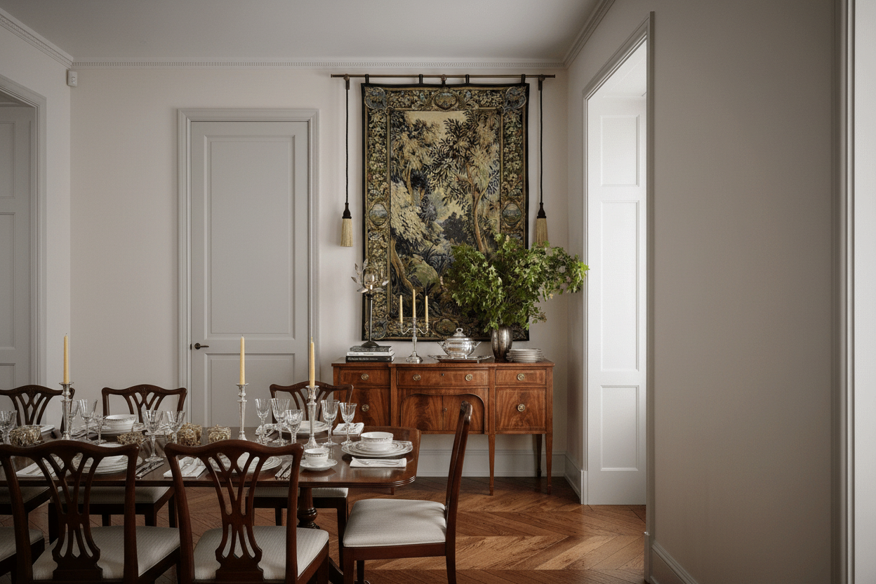 Dining Room Styling with a Medieval Art Tapestry: Create a Historic and Welcoming Space