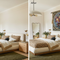 Before vs After — Royal Flowers Rococo Tapestry, Bedroom