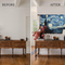 White Wall vs Decorated Wall Before After