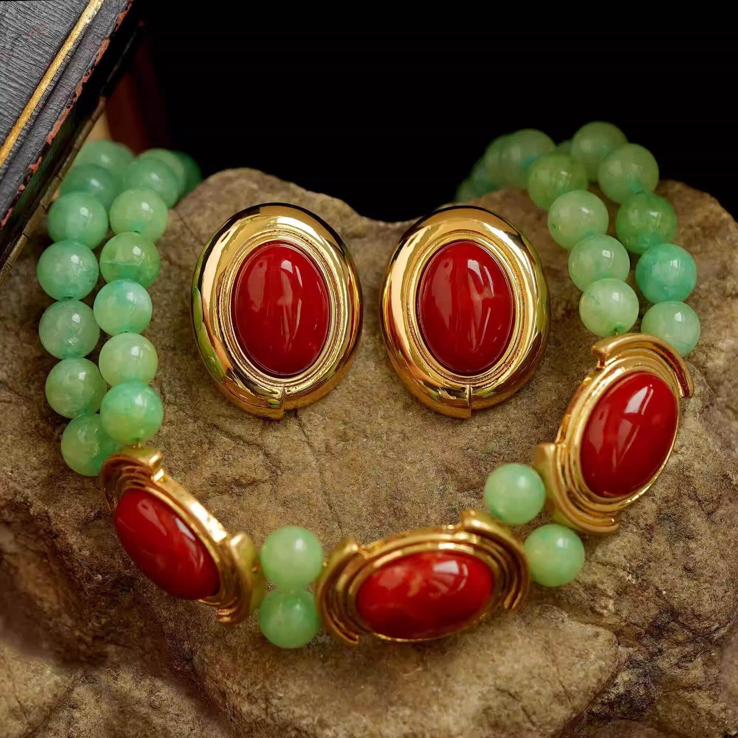 Natural Agate Vintage Party Jewelry Set