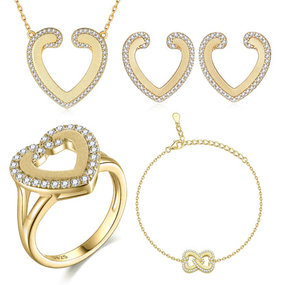 Heart Craft Love Sterling Silver Bridal Party Set