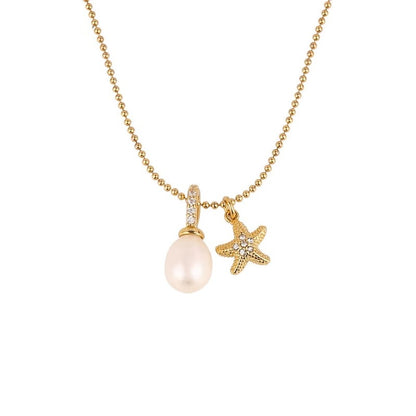 Starfish Pearl Pendant Necklace - HeartCraft