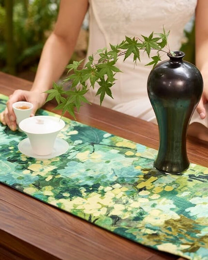 Oil Painted Bamboo Table Runner
