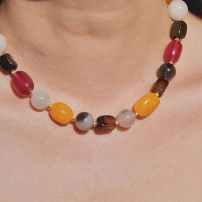 Happy Fruit Wine Natural Stone Candy Necklace