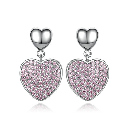 Heart Craft Pink Cut Sterling Silver Bridal Party Jewelry Set