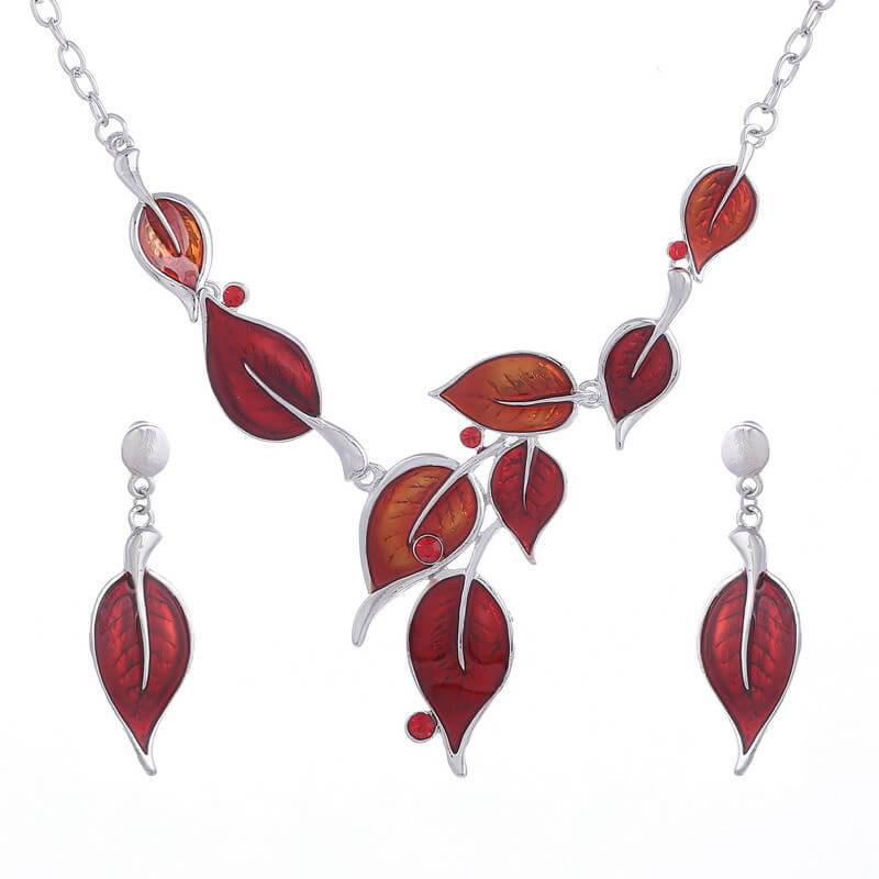 Heart Craft Botanical Enamel Bridesmaid Jewelry Set