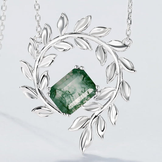 Hart Craft Botanische Sterling Zilveren Agaat Ketting