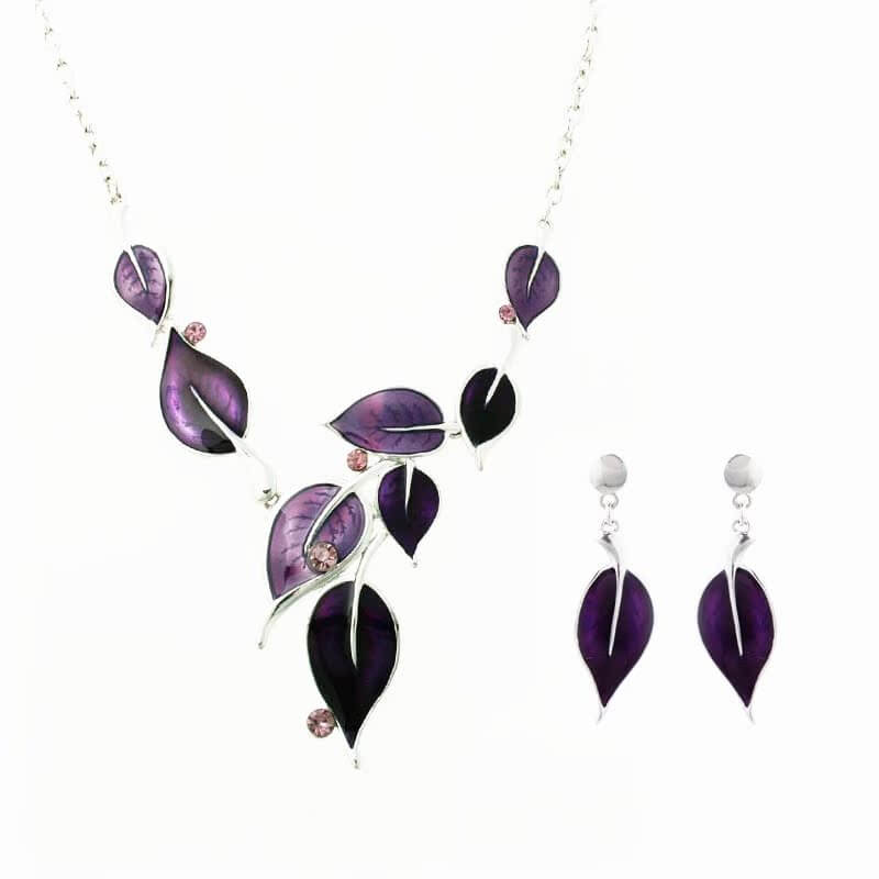 Heart Craft Botanical Enamel Bridesmaid Jewelry Set