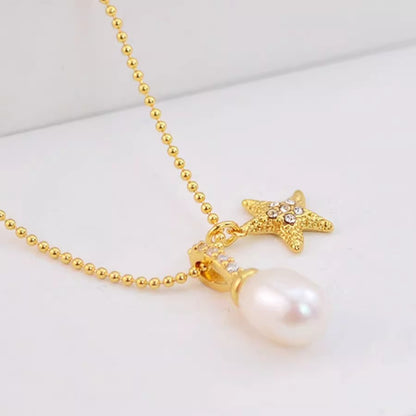 Starfish Pearl Pendant Necklace - HeartCraft