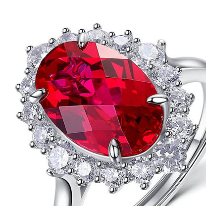 Heart Craft Vintage Ruby Cut Sterling Silver Bridal Ring