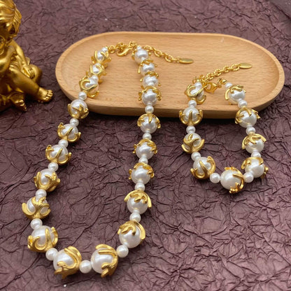 Vintage Baroque Pearl Jewelry Set