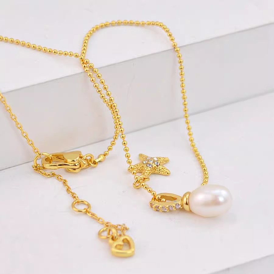 Starfish Pearl Pendant Necklace - HeartCraft