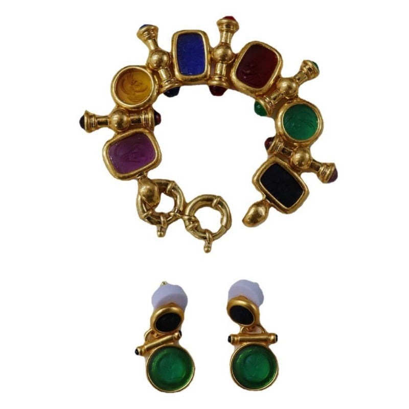 Medieval Vintage Enamel Jewelry Set