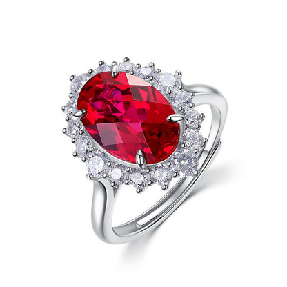 Heart Craft Vintage Ruby Cut Sterling Silver Bridal Ring