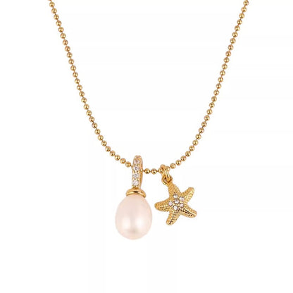 Starfish Pearl Pendant Necklace - HeartCraft