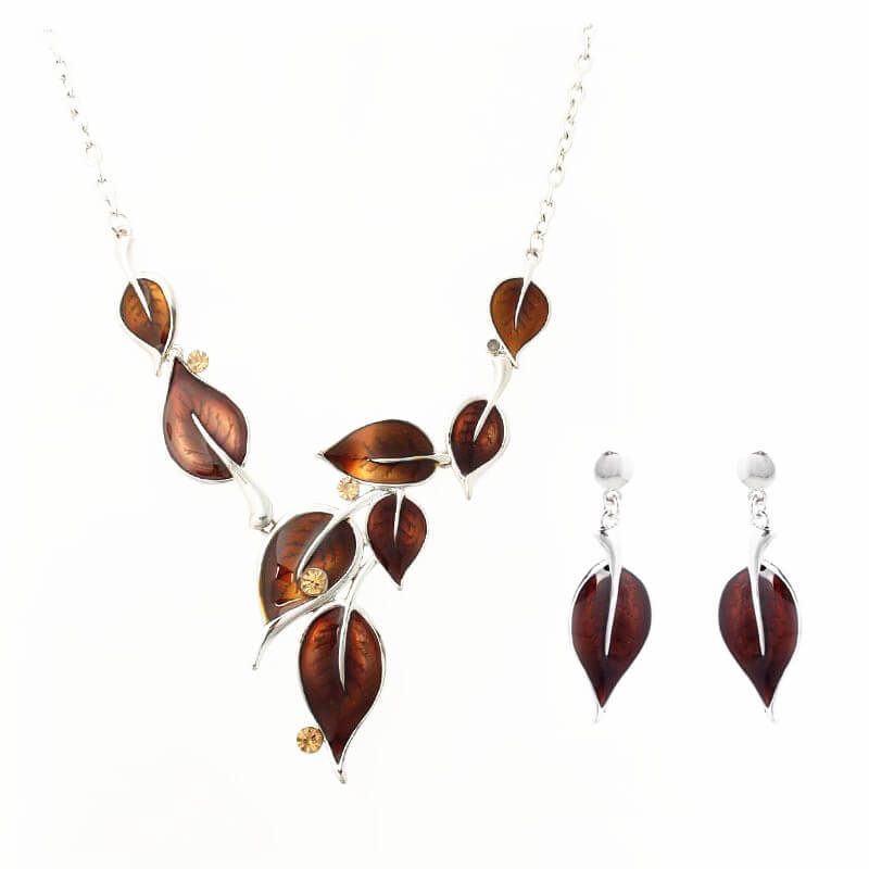 Heart Craft Botanical Enamel Bridesmaid Jewelry Set