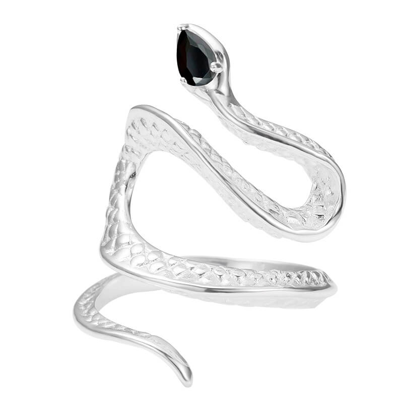 Heart Craft Snake 925 Silver Adjustable Ring