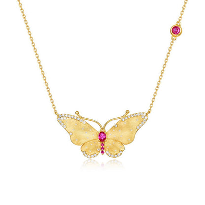 New Product-Butterfly 10k Yellow Gold Necklace-Protection