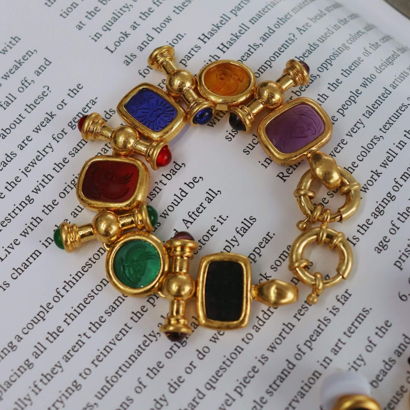 Medieval Vintage Enamel Jewelry Set