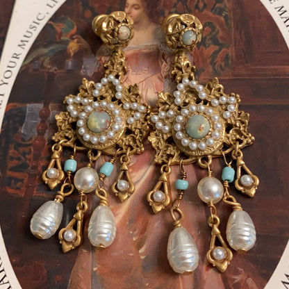 Elizabethan Baroque Pearl Antique Earrings