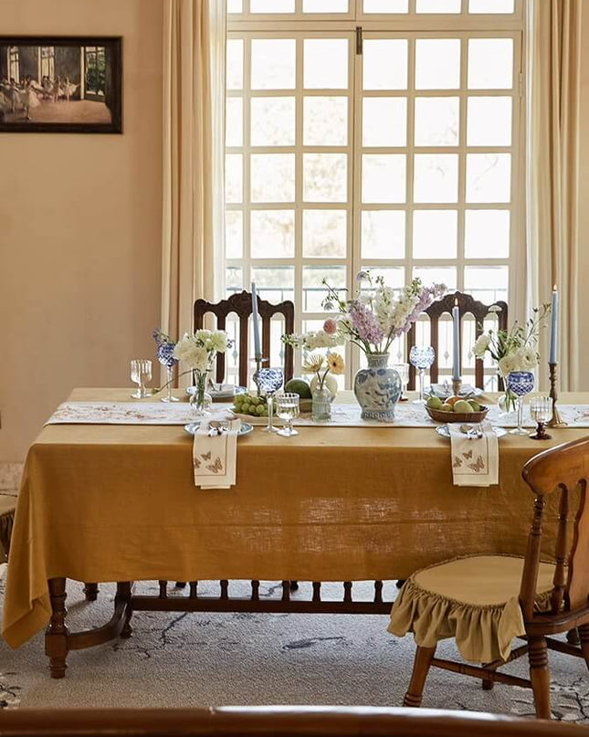 Turmeric Linen Tablecloth