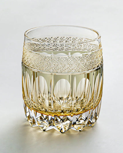 Edo Kiriko Whisky Glass -  Amber Celestial