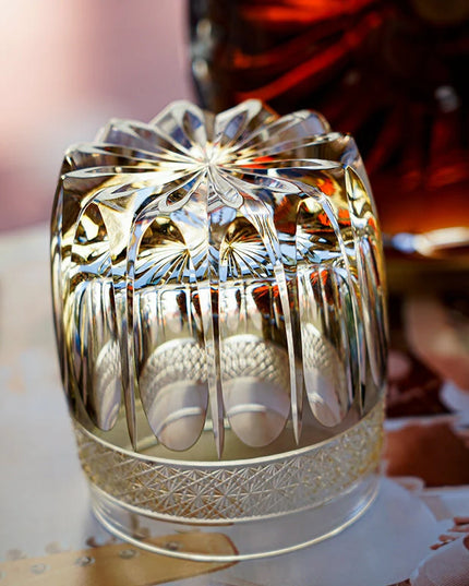 Edo Kiriko Whisky Glass -  Amber Celestial
