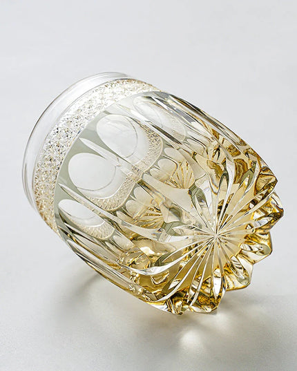 Edo Kiriko Whisky Glass -  Amber Celestial