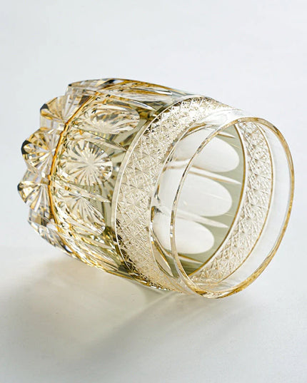 Edo Kiriko Whisky Glass -  Amber Celestial