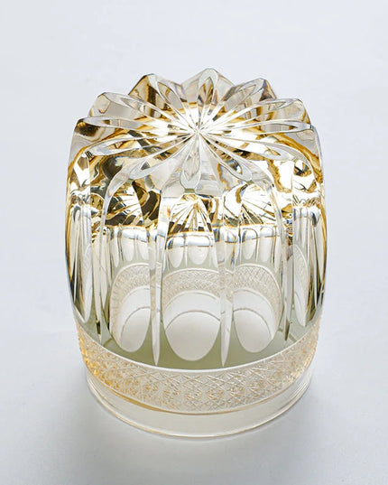Edo Kiriko Whisky Glass -  Amber Celestial