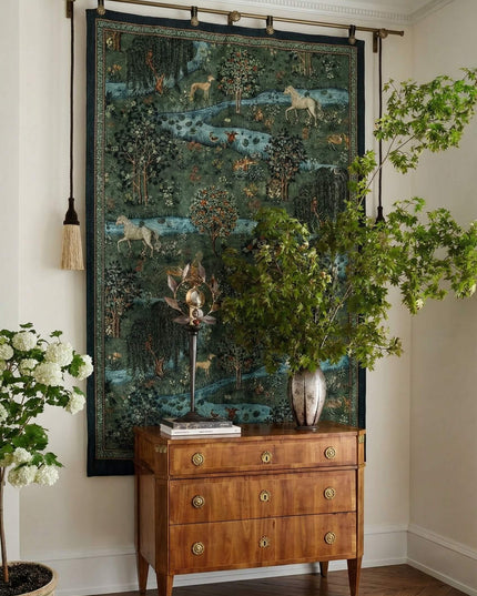 Medieval Modern Handmade Horse Animal Landscape Print Tapestry - 2026 Edition