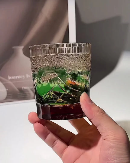 Edo Kiriko Crystal Glass - Mount Fuji