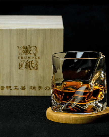 Edo Kiriko "Crumple Body" Whisky Glass - Authentic Japanese Artistry