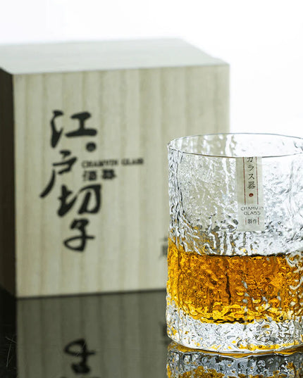 Edo Kiriko Whisky Glass - Crumple Pattern