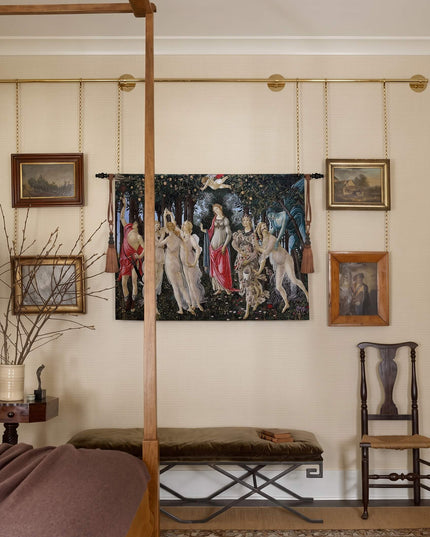 14th Century La Primavera Italian Belgian Jacquard Tapestry Wall Hanging