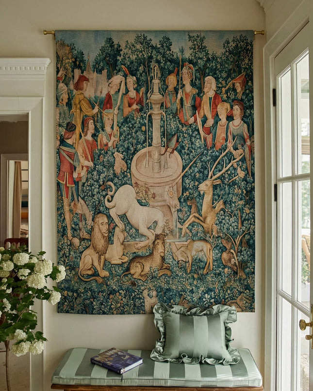 15th-Century Flemish Tapestry Wall Hanging - Unicorn Hunt