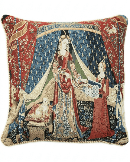 15th-century Unicorn Jacquard Tapestry Pillow Cover — Sight
