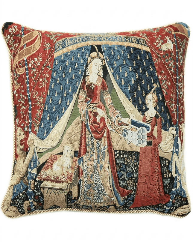 15th-century Unicorn Jacquard Tapestry Pillow Cover — Sight