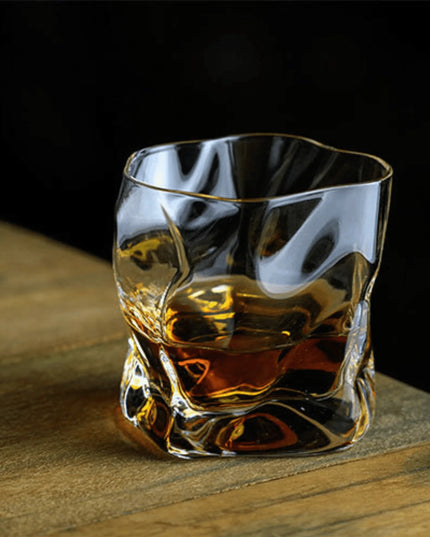 Edo Kiriko "Crumple Body" Whisky Glass - Authentic Japanese Artistry