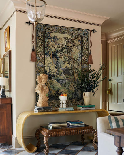 17th-Century Verdure Royal Gardens Medieval Tapestry Wall Hanging