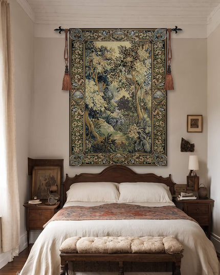 17th-Century Verdure Royal Gardens Medieval Tapestry Wall Hanging