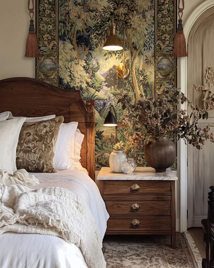 17th-Century Verdure Royal Gardens Medieval Tapestry Wall Hanging