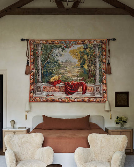 17th Century French Royal Verdure Castle Belgian Jacquard Landscape Tapestry